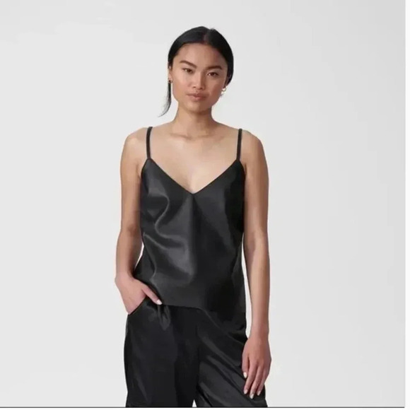 Universal Standard Fatima Black Faux Leather Camisole Size M 18/20 - Picture 1 of 5